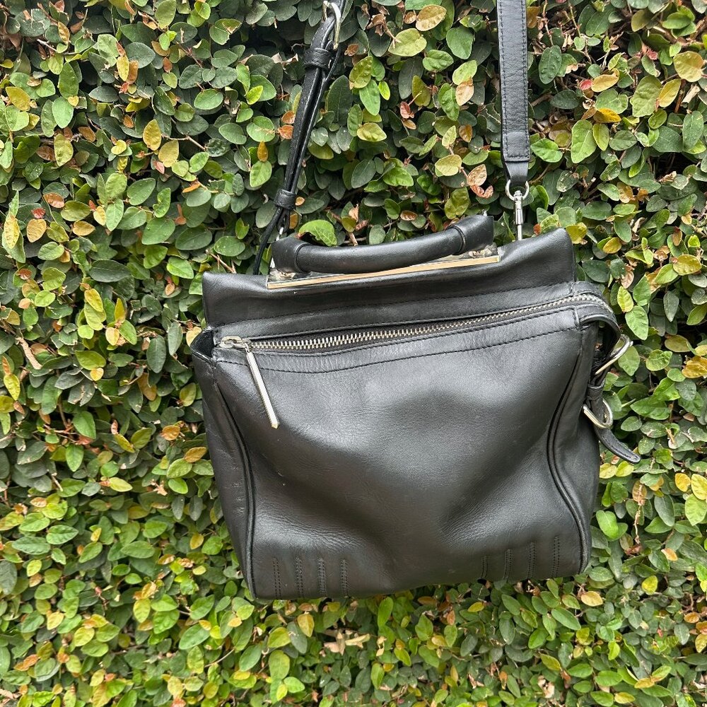 3.1 Phillip Lim Calfskin Small Ryder Satchel Black